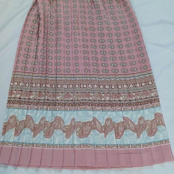 Vintage Schrader Shirt Dress Petite Midi Pleated 80s A line Secretary Size 8P - Picture 5 of 13